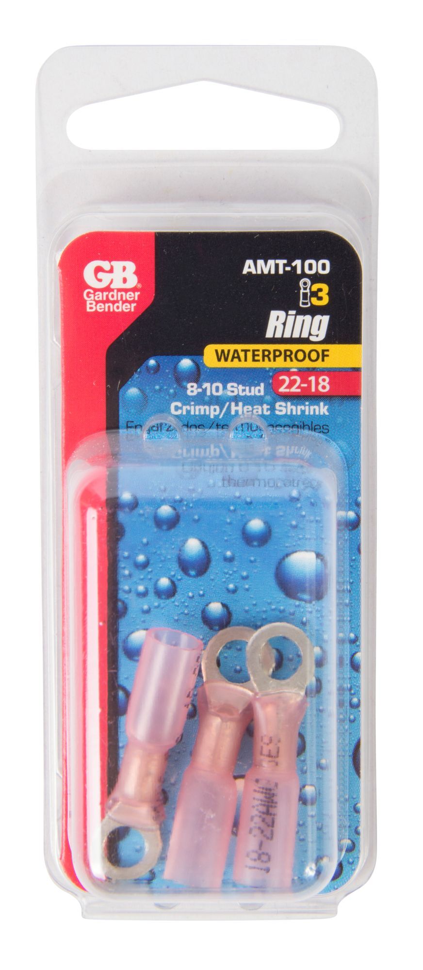 Garnder Bender Xtreme Ring Terminal, #22-18 AWG, 3-Pk