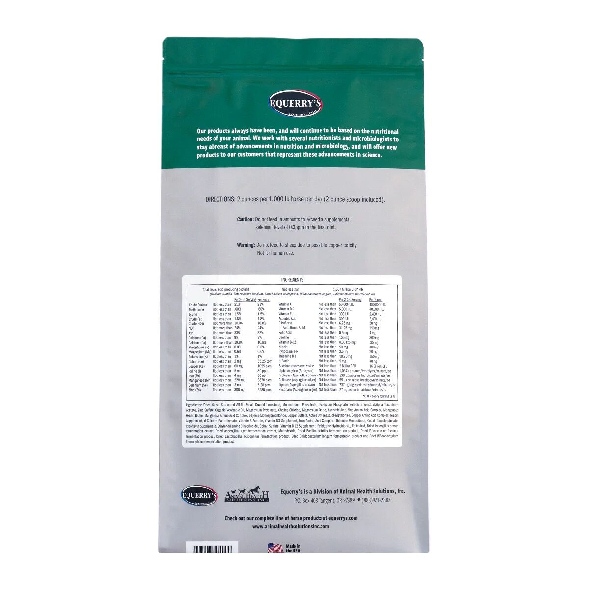 Equerry's Plus Meal Equine Supplement, 20-Lb