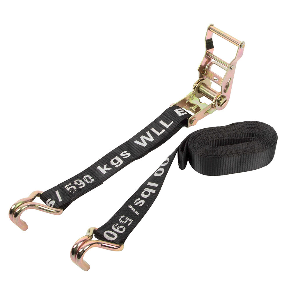 1.5″ X 15′ - 4000 Lb. Ratchet Strap With Double J-Hooks