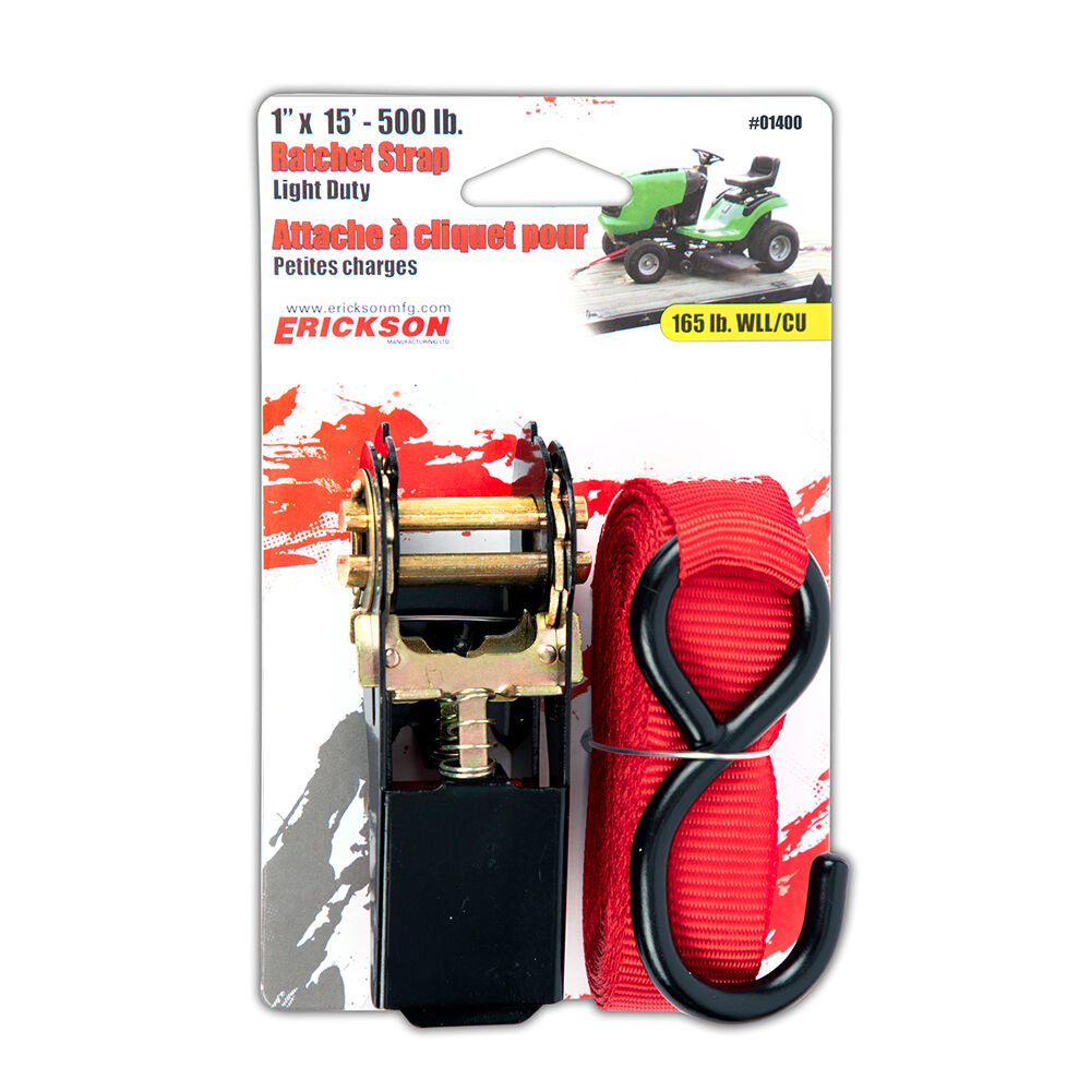1″ X 15′ - 500 Lb. Ratchet Strap