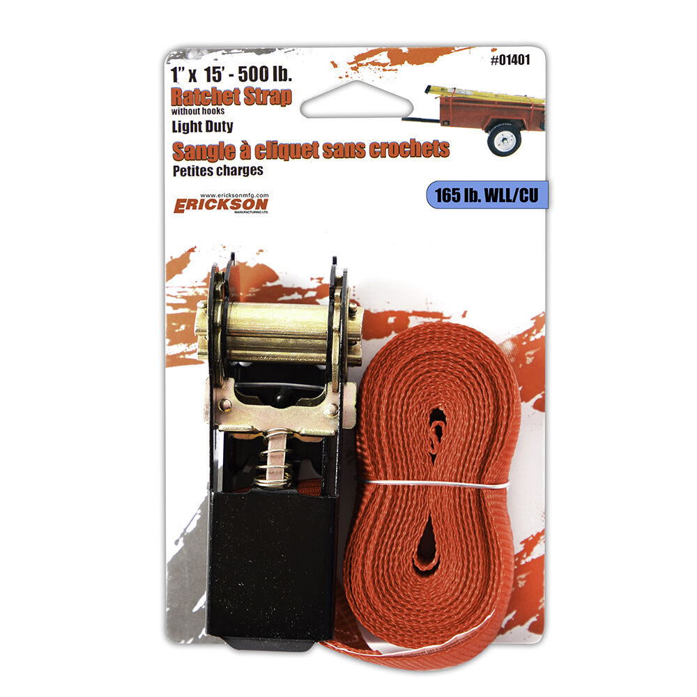1″ X 15′ - 500 Lb. Ratchet Lashing Strap
