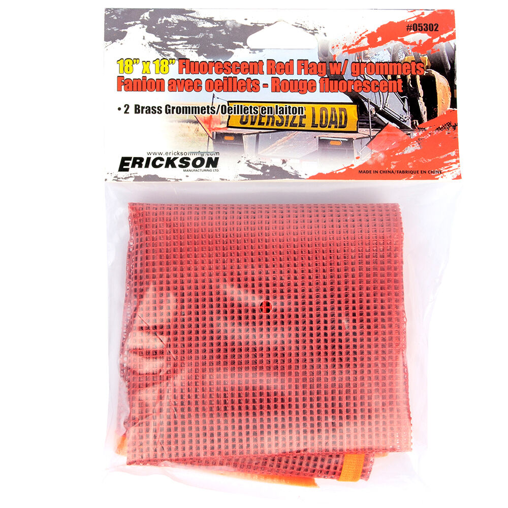 18″ X 18″ Fluorescent Mesh Safety Flag With Brass Grommets