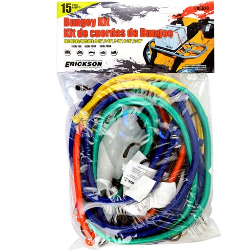 15 Pack Assorted Bungey Cord Kit