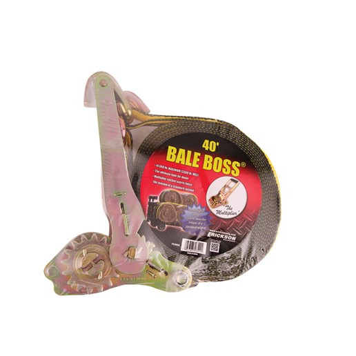 2″ X 40′ - 10,000 Lb. Bale Boss® With Multiplier Ratchet And Double J-Hooks