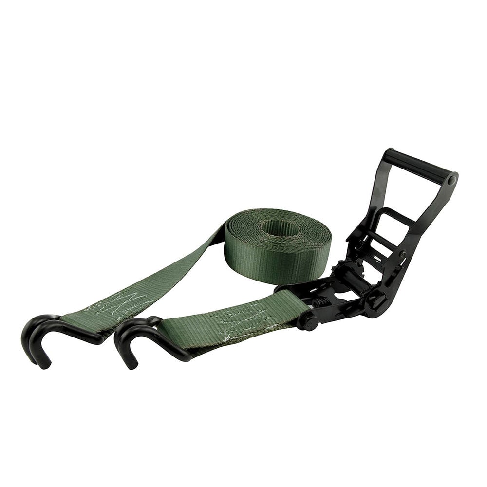 2″ X 25′ - 10,000 Lb. Ratchet Strap With Double J-Hooks
