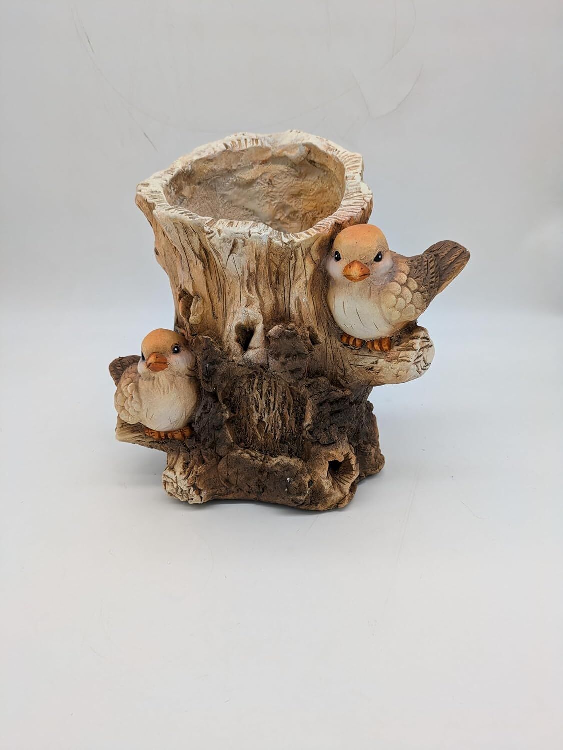 Esschert Design Double Bird Faux Wood Log Planter
