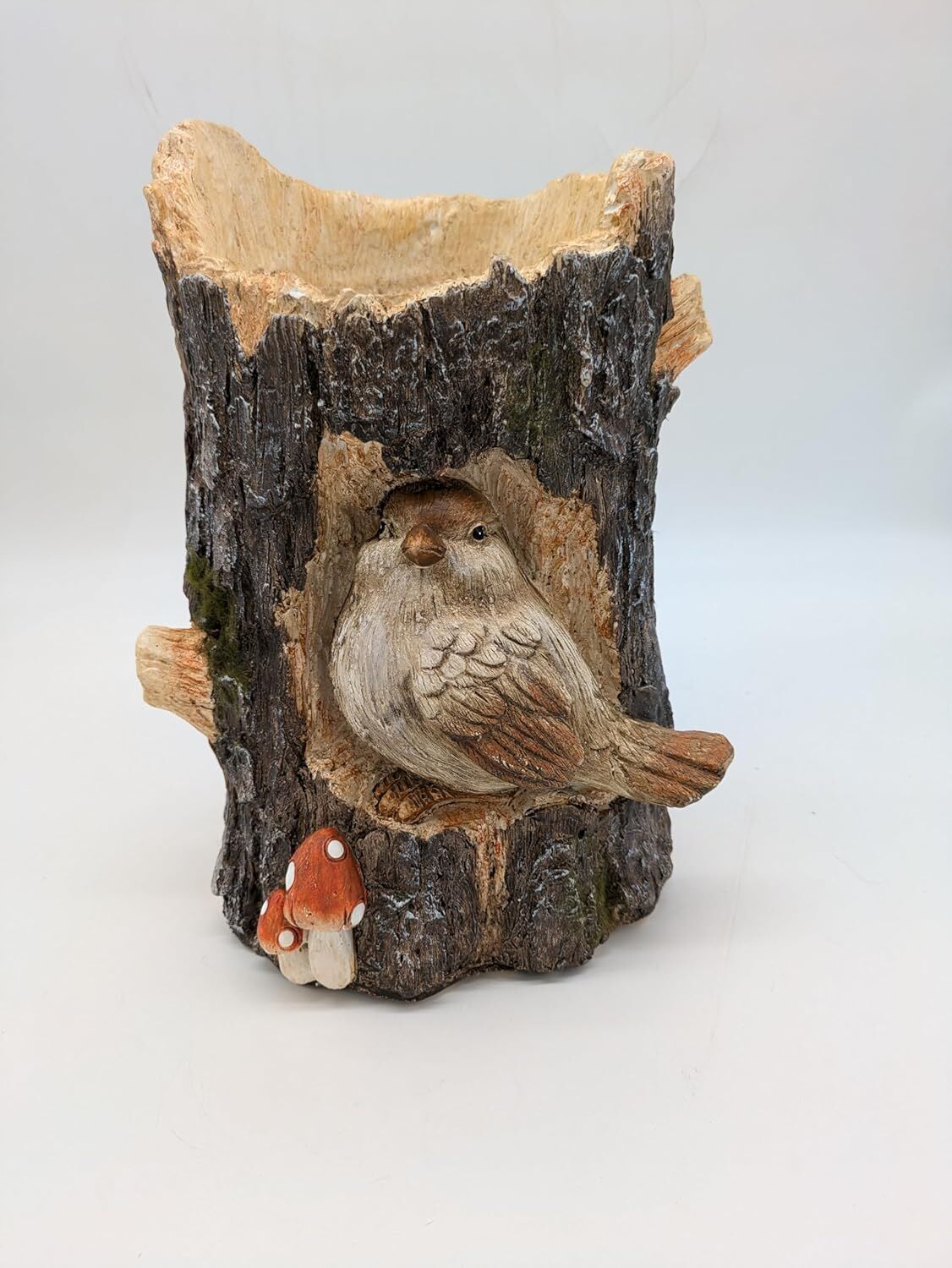 Esschert Design Bird Faux Wood Log Planter