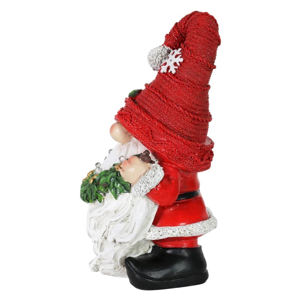 Exhart Red Hat Christmas Gnome with LED Garland