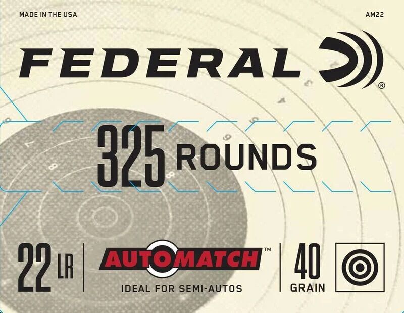 Federal Champion Training .22 LR, 40 Grain Lead Round Nose Rifle Ammo, 325-Rd