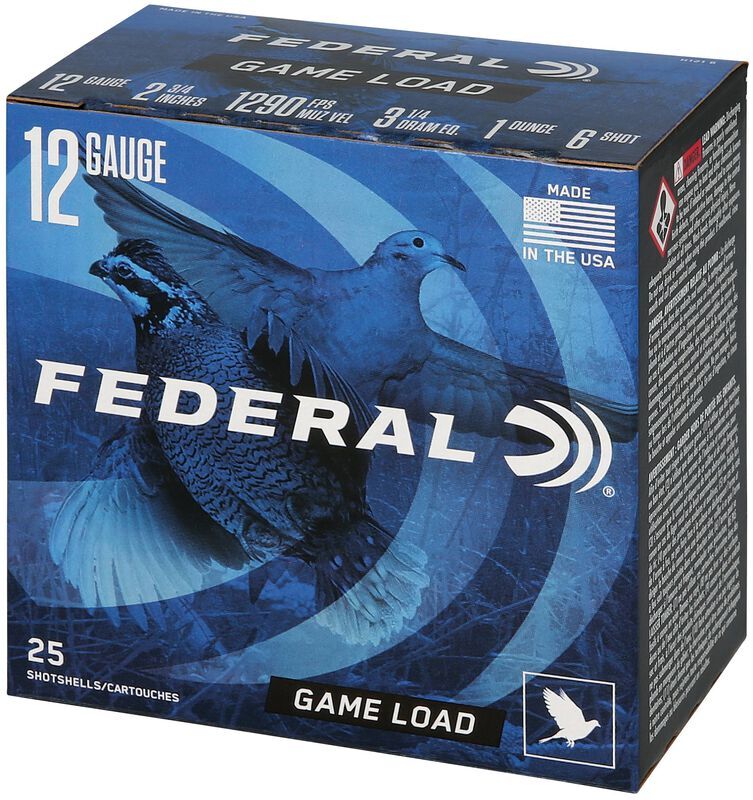 Federal Game Load Upland 12 Gauge 2 3/4" #6 Shot, 1-Oz, 25-Rd