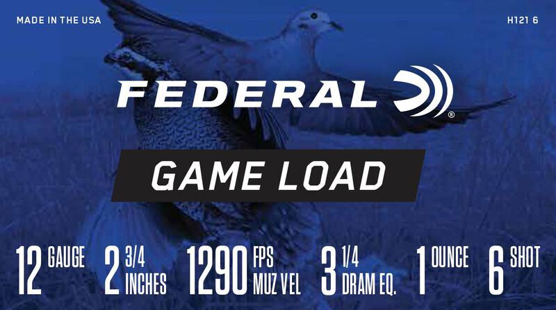 Federal Game Load Upland 12 Gauge 2 3/4" #6 Shot, 1-Oz, 25-Rd