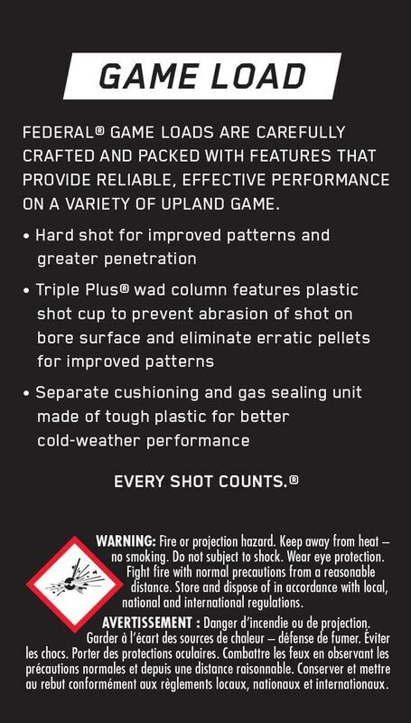 Federal Game Load Upland 12 Gauge 2 3/4" #7.5 Shot, 1-Oz, 25-Rd