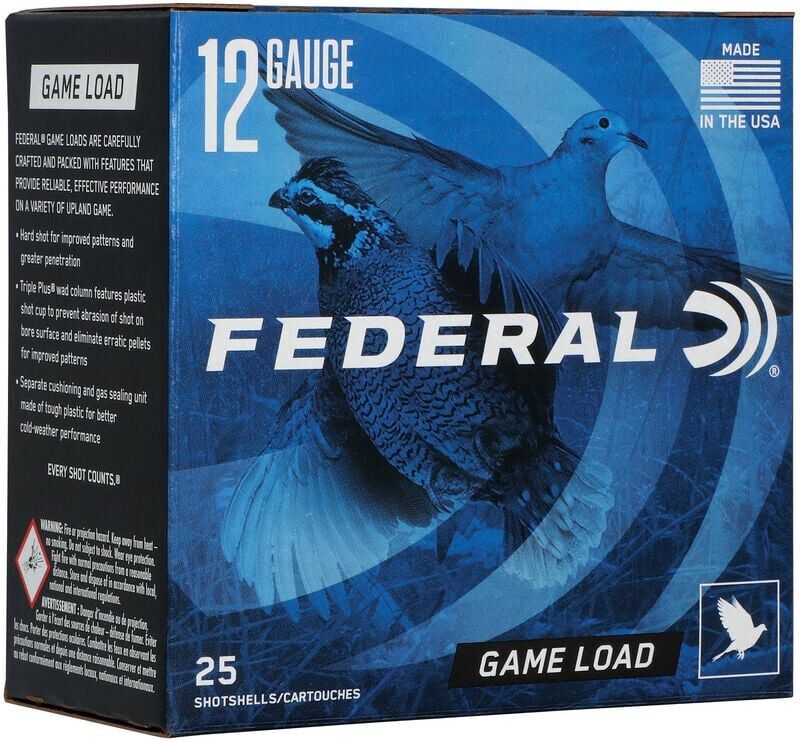 Federal Game Load Upland 12 Gauge 2 3/4" #7.5 Shot, 1-Oz, 25-Rd