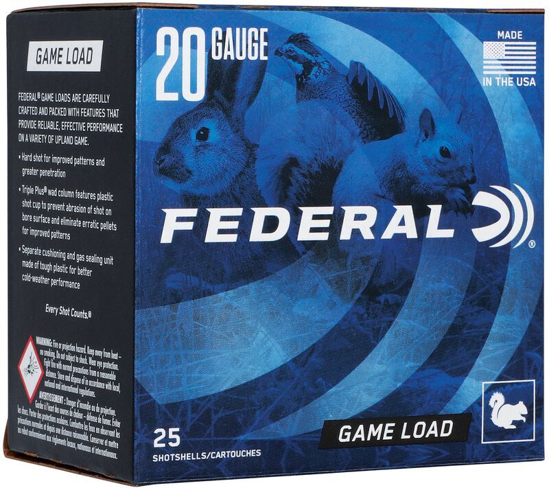 Federal Game Load Upland 20 Gauge 2 3/4" #7.5 Shot, 7/8-Oz, 25-Rd
