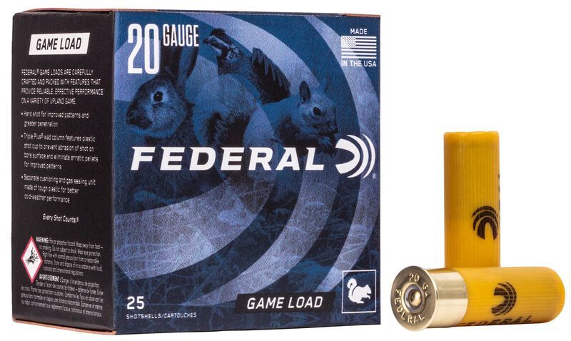 Federal Game Load Upland 20 Gauge 2 3/4" #7.5 Shot, 7/8-Oz, 25-Rd