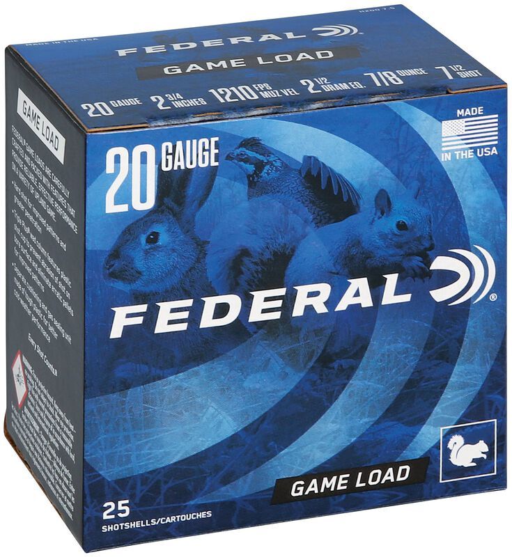 Federal Game Load Upland 20 Gauge 2 3/4" #7.5 Shot, 7/8-Oz, 25-Rd