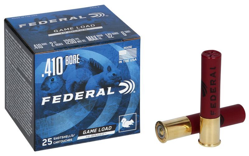 Federal Game-Shok Upland Hi-Brass .410 Bore 2 1/2" #6 Shot, 1/2-Oz, 25-Rd