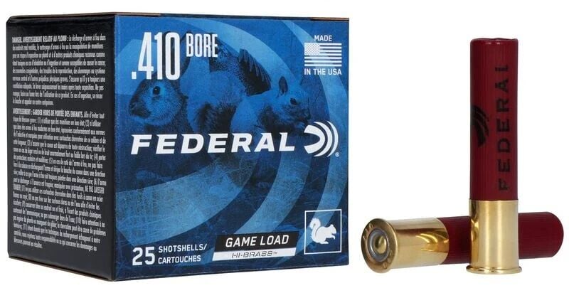 Federal Game-Shok Upland Hi-Brass .410 Bore 2 1/2" #6 Shot, 1/2-Oz, 25-Rd