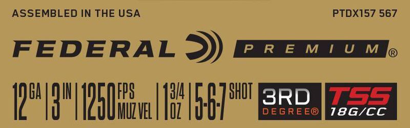 Federal 3rd Degree With Heavyweight TSS 12 Gauge 3" #5/#6/#7 Shot, 1 3/4-Oz, 5-Rd