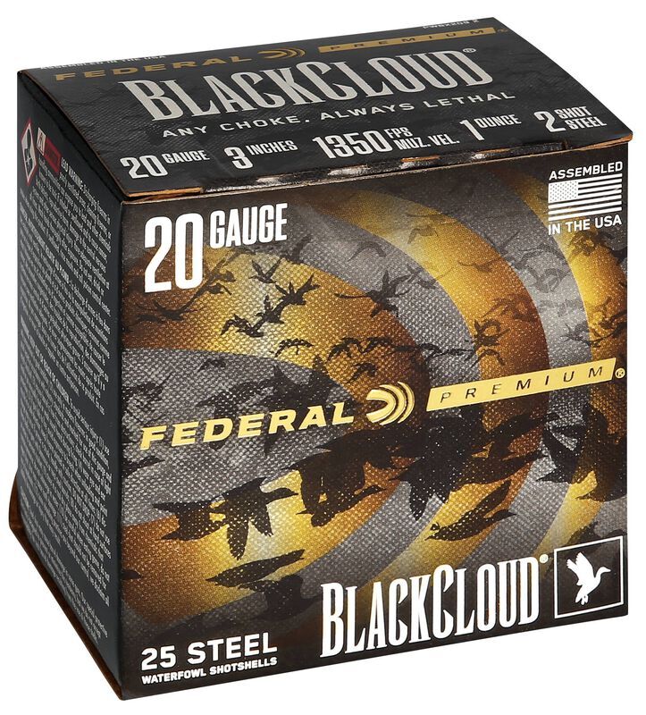 Federal Black Cloud FS Steel 20 Gauge 3" #2 Shot, 1-Oz, 25-Rd