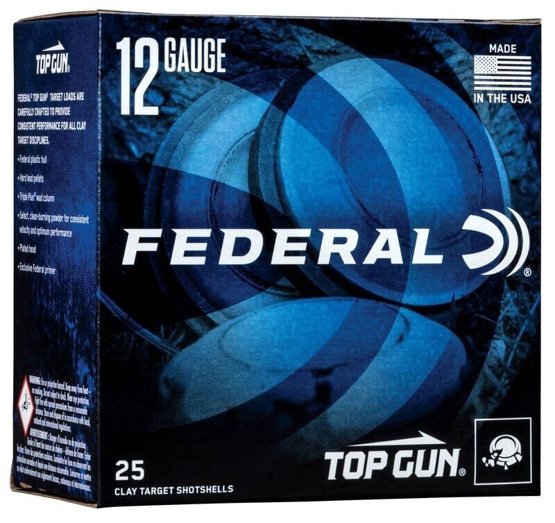 Federal Top Gun 12GA 2.75" 1-1/8-oz #7.5 Shotshell, 25 Rd