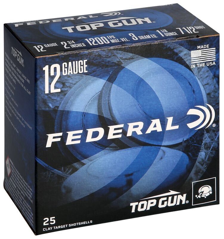 Federal Top Gun 12 Gauge 2 3/4" #7.5 Shot, 1 1/8-Oz, 25-Rd
