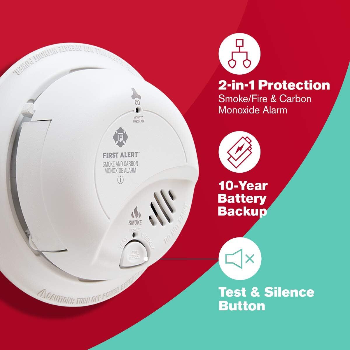 First Alert Hardwired Electric Combination Smoke/CO Alarm With Adapter Plugs
