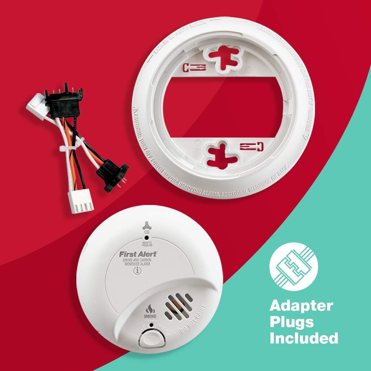 First Alert Hardwired Electric Combination Smoke/CO Alarm With Adapter Plugs