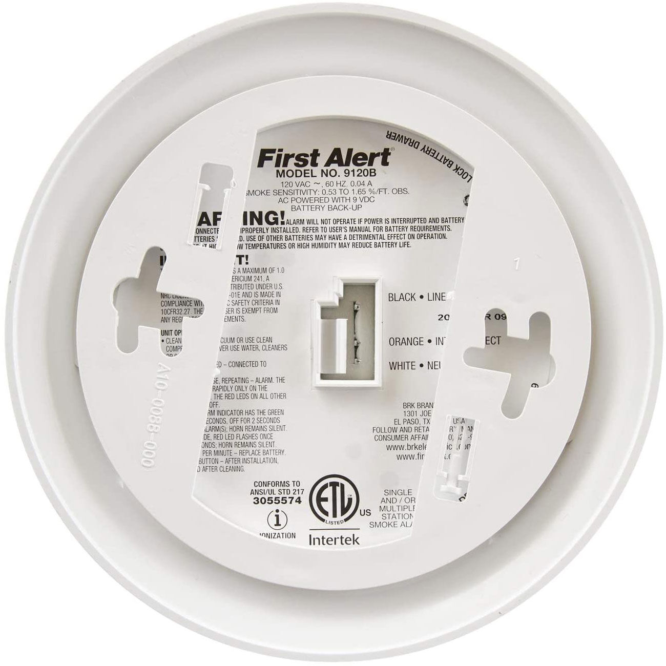 First Alert BRK Brands Hardwired Ionization Smoke Alarm