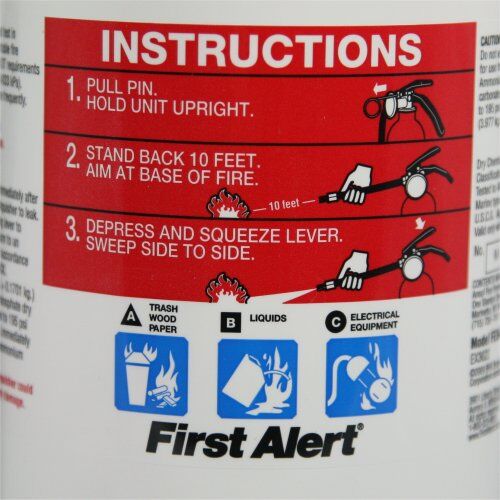 First Alert HOME2 Rechargeable Compliance UL Rated Fire Extinguisher, 5-Lb