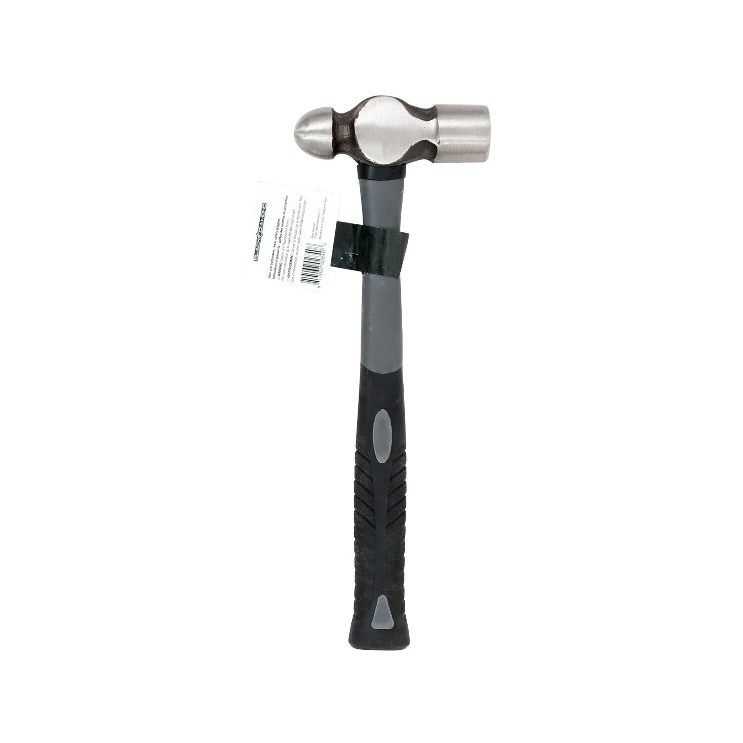 Black Diamond Ball Peen Hammer With Fiberglass Handle, 16-Oz