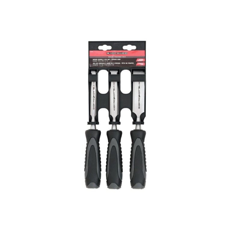 Black Diamond 3-Pc Wood Chisel Set, 1/2-In, 3/4-In, 1-In