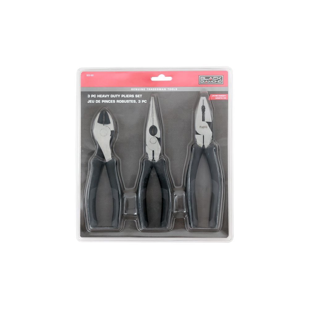Black Diamond Heavy Duty Pliers Set, 3-Pk
