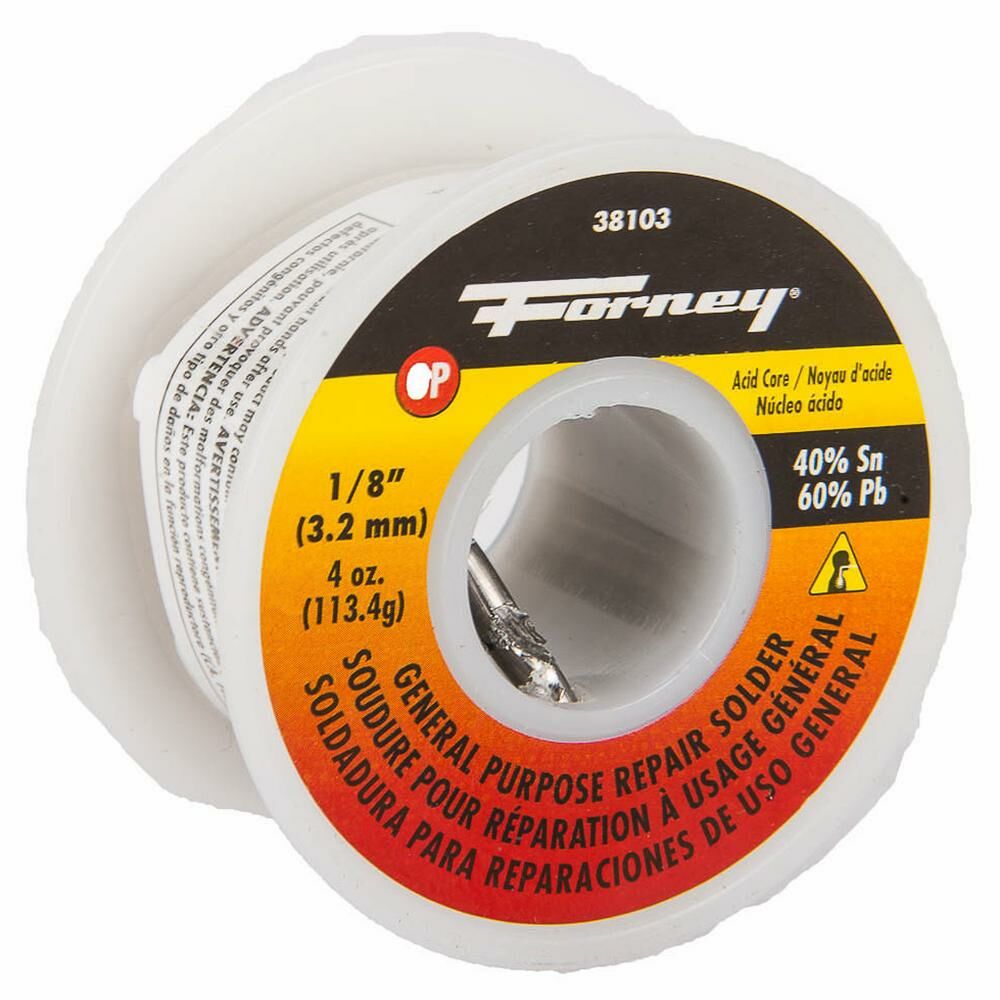 Solder, General Purpose Repair, Acid Core, 1/8", 4 Oz.