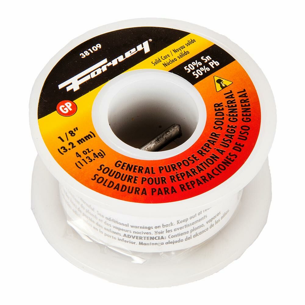 Solder, General Purpose Repair, Solid Core, 1/8", 4 Oz.