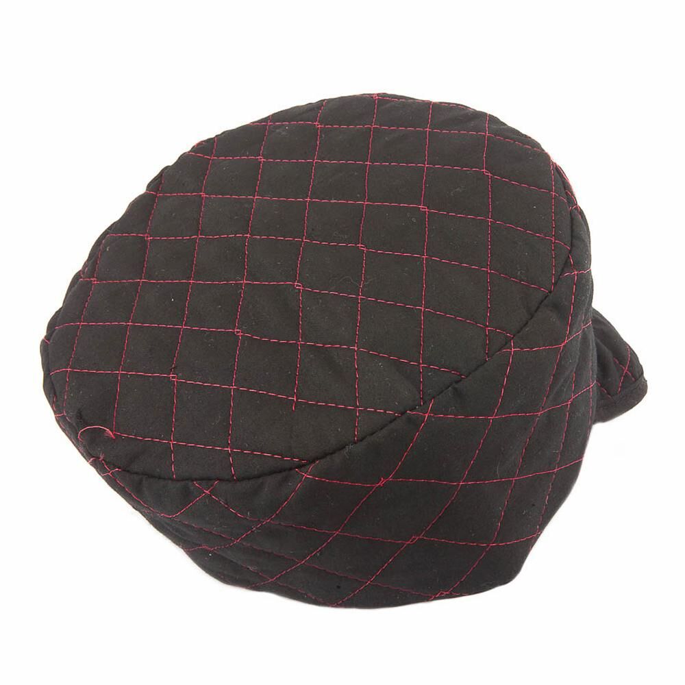 Quilted Black Skull Cap, Size 7-3/8