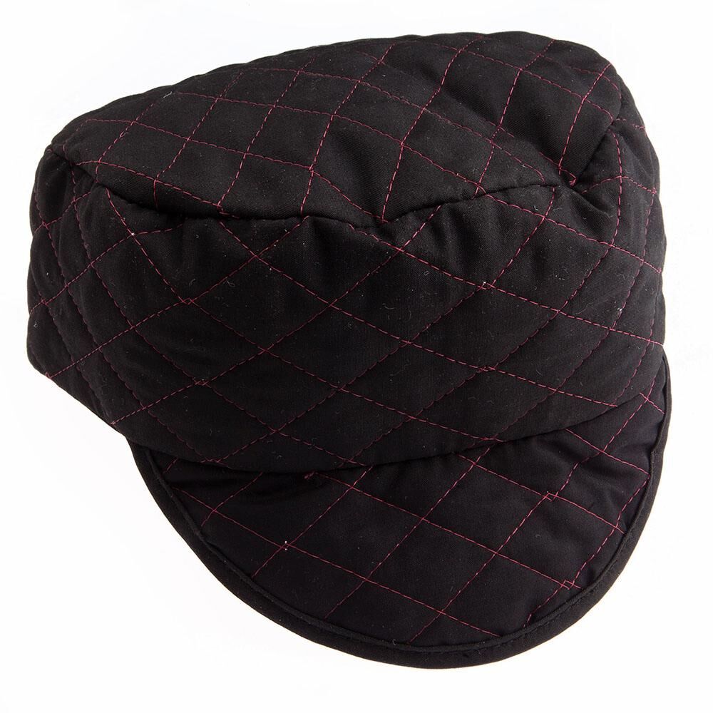 Quilted Black Skull Cap, Size 7-1/2