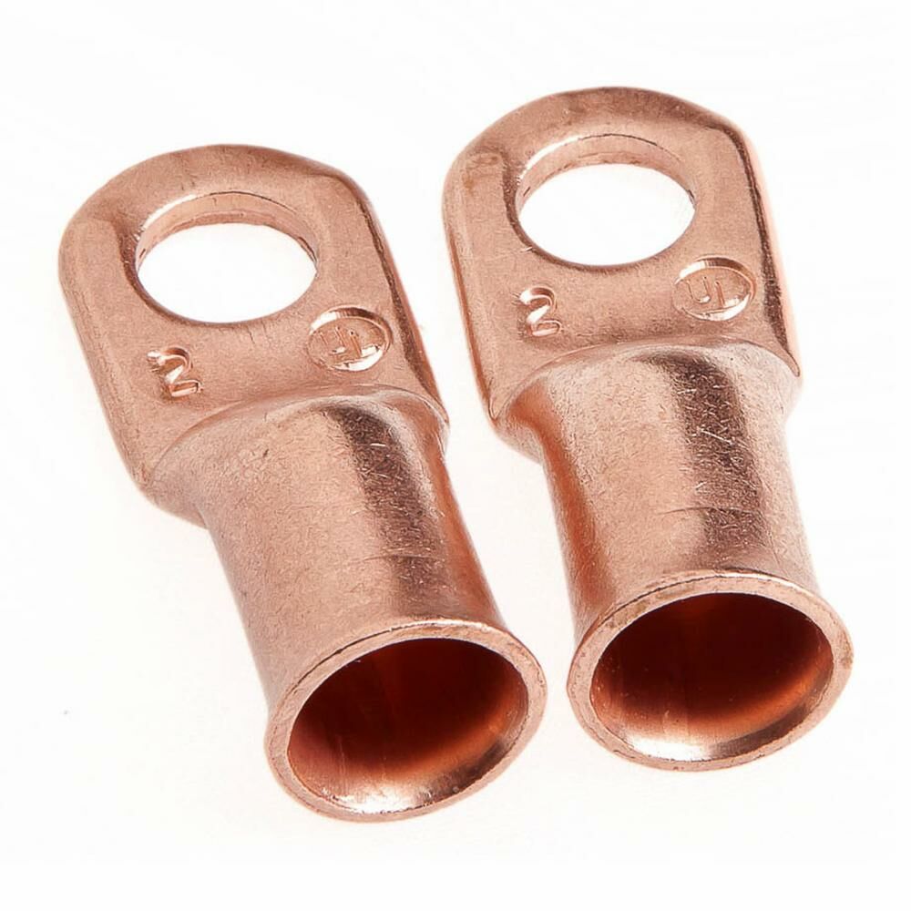 Lug For #2 Cable, 5/16" Stud, Premium Copper