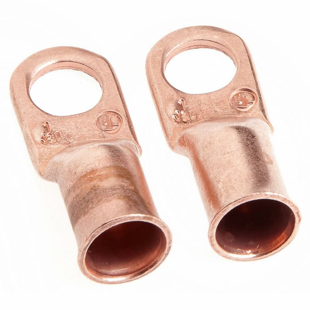 Lug For #1 Cable, 3/8" Stud, Premium Copper