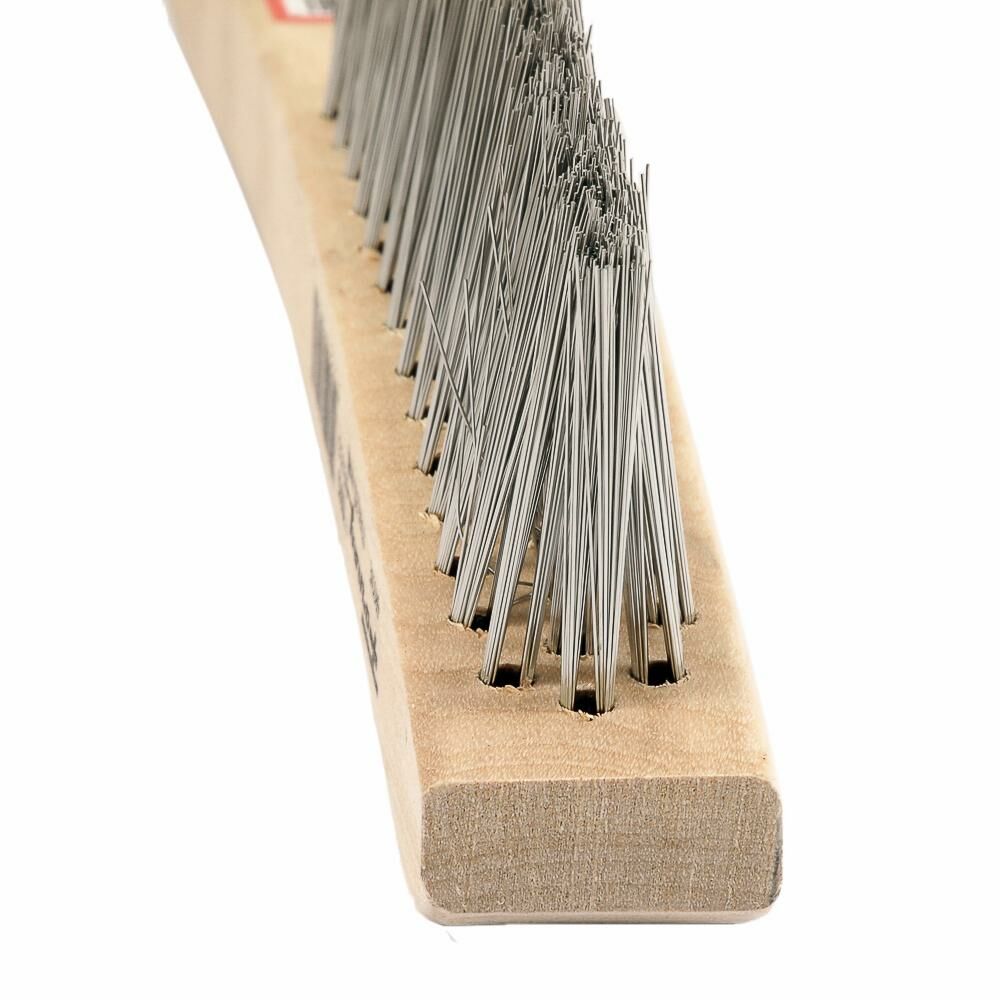 Scratch Brush, V-Groove, Stainless, 3 X 19 Rows