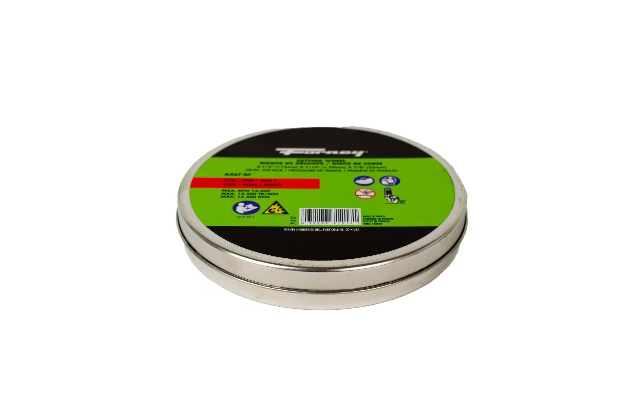 Forney Industries Metal Cut-Off Wheel Type 1, 4 1/2-In x 1/16-In x 7/8-In, 10-Pk