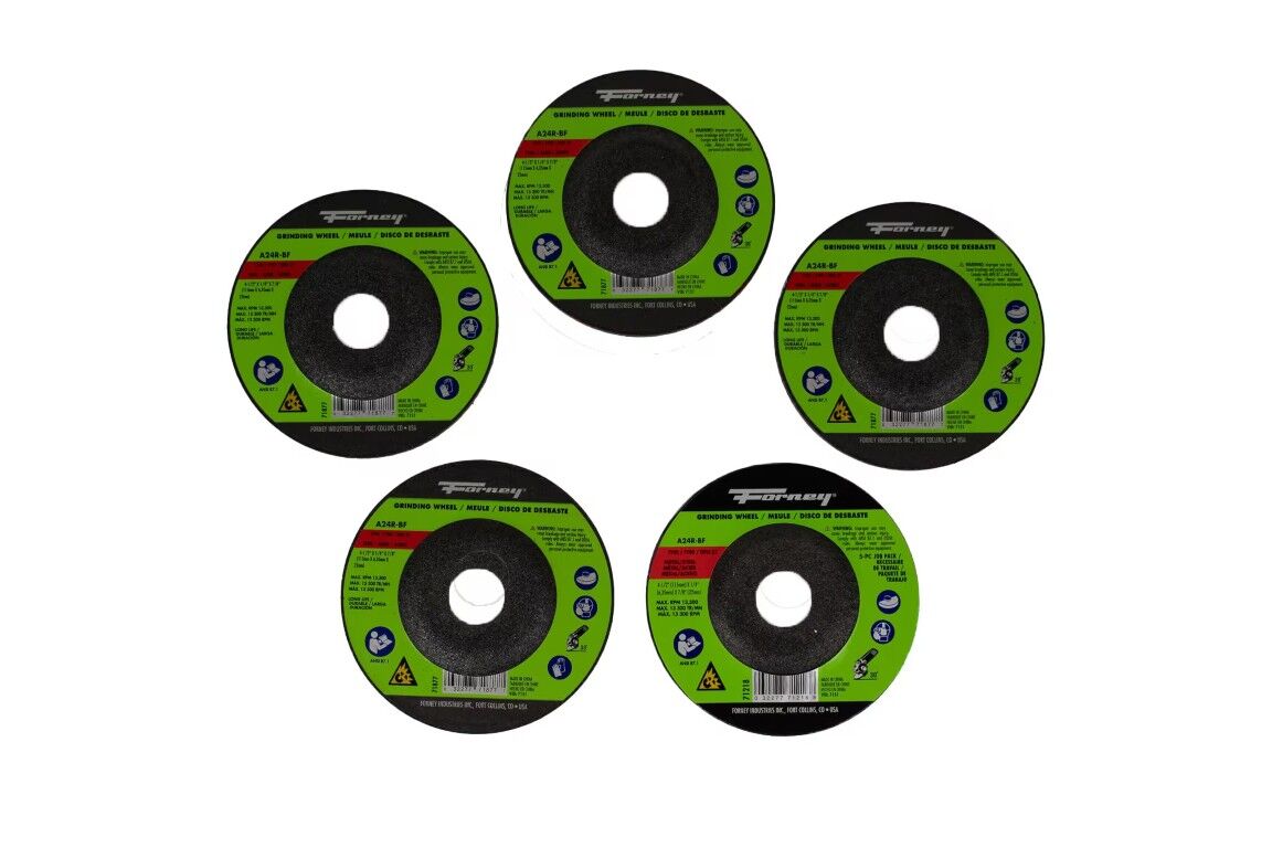 Forney Industries Metal Grinding Wheel Type 27, 4 1/2-In x 1/4-In x 7/8-In, 5-Pk
