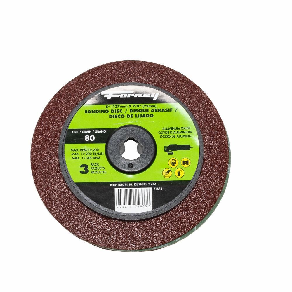Resin Fibre Sanding Disc, 5", Aluminum Oxide