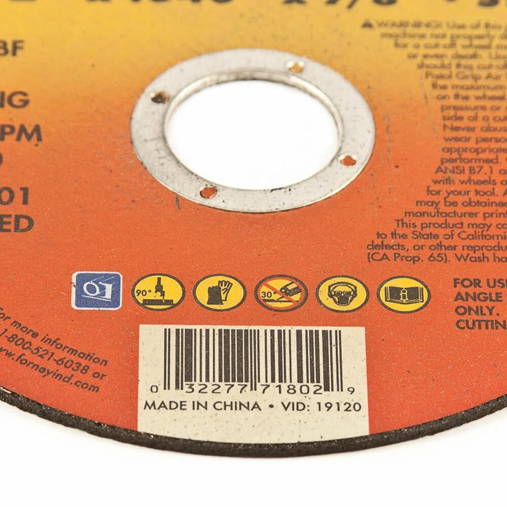 Cut-Off Wheel, Metal, Type 1, 4-1/2" X 0.040" X 7/8"