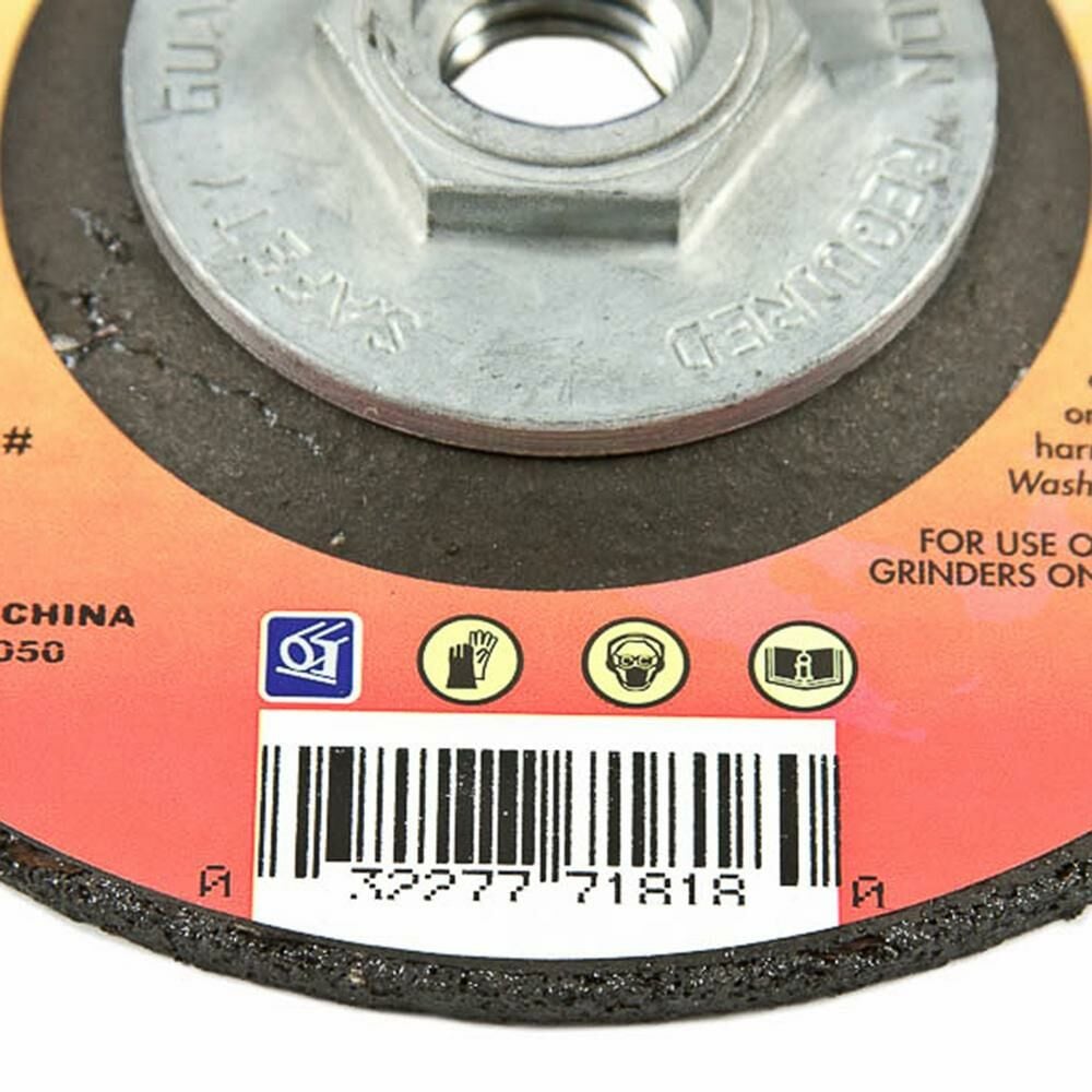 Grinding Wheel, Metal, Type 27, 4-1/2" X 1/8" X 5/8"-11