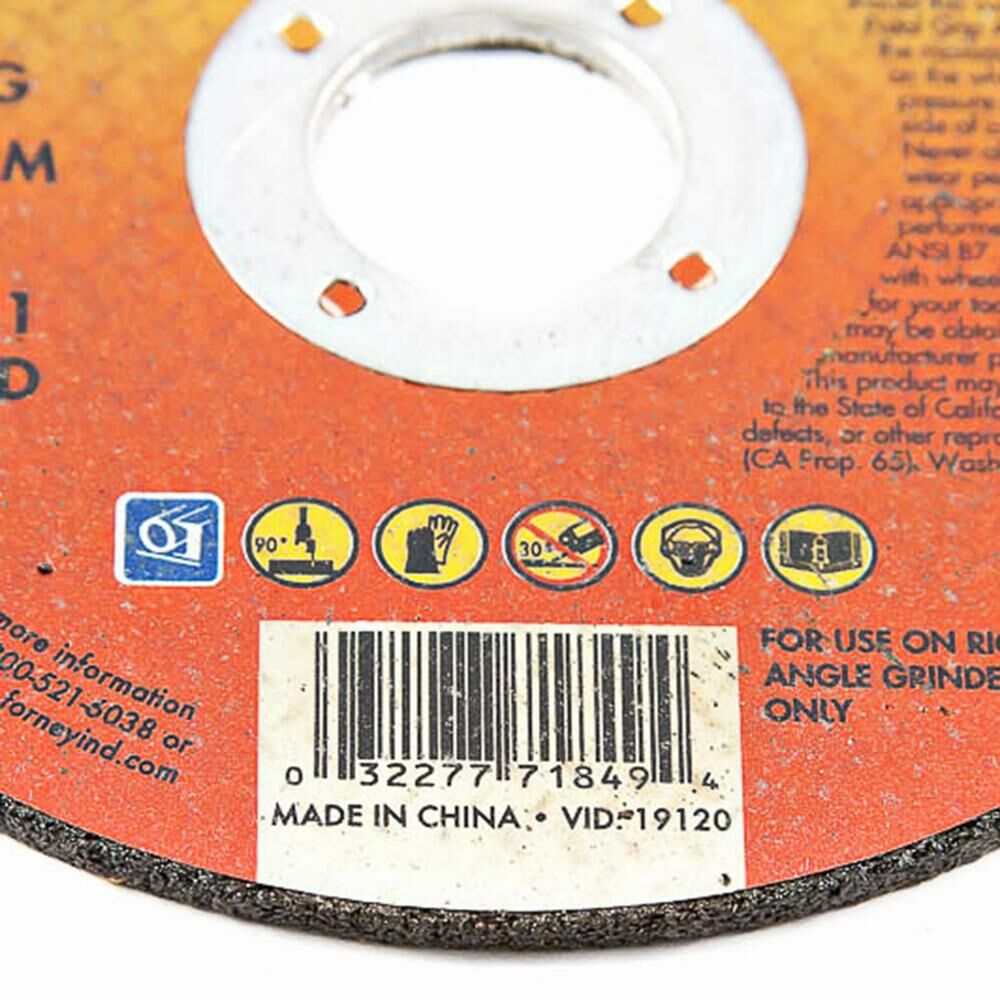 Cut-Off Wheel, Metal, Type 1, 4-1/2" X 1/8" X 7/8"