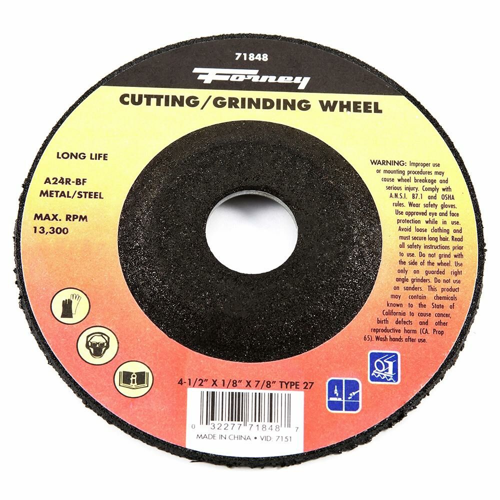 Cutting Wheel, Masonry, Type 1, 4" X 1/16" X 5/8"