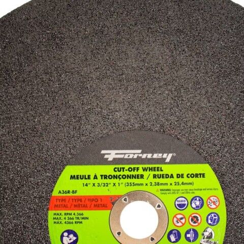 Forney Industries Metal Cutting Wheel Type 1, 14-In x 3/32-In x 1-In