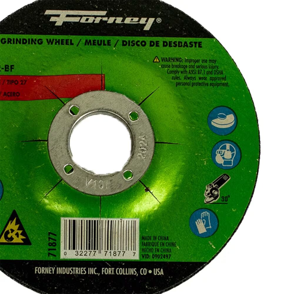 Forney Industries Metal Grinding Wheel Type 27, 4 1/2-In x 1/4-In x 7/8-In