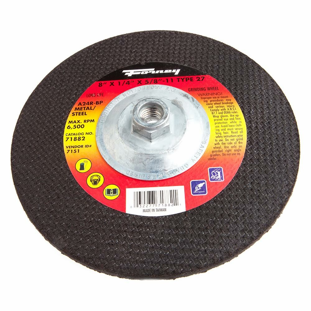 Grinding Wheel, Metal, Type 27, 8" X 1/4" X 5/8"-11